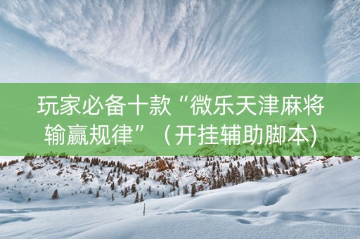 玩家必备十款“微乐天津麻将输赢规律”（开挂辅助脚本)