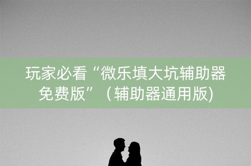 玩家必看“微乐填大坑辅助器免费版”（辅助器通用版)