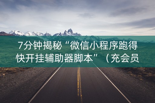 7分钟揭秘“微信小程序跑得快开挂辅助器脚本”（充会员胜率高)