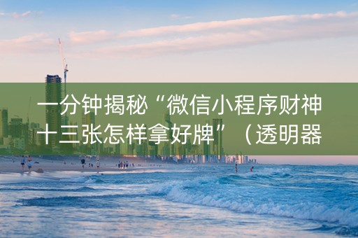 一分钟揭秘“微信小程序财神十三张怎样拿好牌”（透明器教程)
