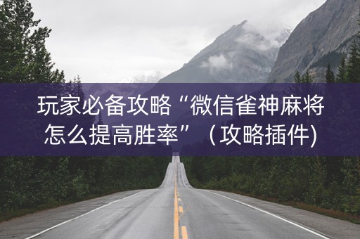 玩家必备攻略“微信雀神麻将怎么提高胜率”（攻略插件)