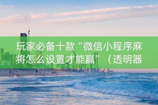 玩家必备十款“微信小程序麻将怎么设置才能赢”（透明器教程)