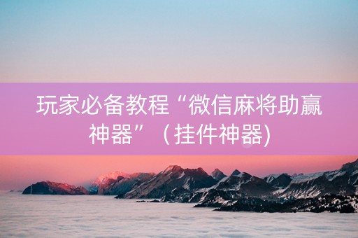 玩家必备教程“微信麻将助赢神器”（挂件神器)
