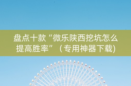 盘点十款“微乐陕西挖坑怎么提高胜率”（专用神器下载)