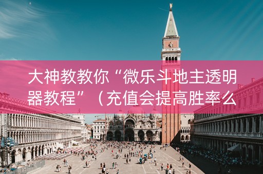 大神教教你“微乐斗地主透明器教程”（充值会提高胜率么)