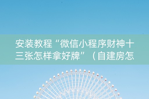 安装教程“微信小程序财神十三张怎样拿好牌”（自建房怎么拿好牌)