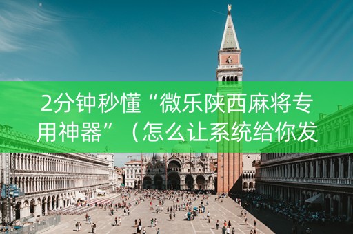 2分钟秒懂“微乐陕西麻将专用神器”（怎么让系统给你发好牌)