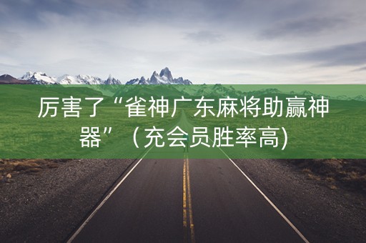 厉害了“雀神广东麻将助赢神器”（充会员胜率高)