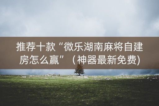 推荐十款“微乐湖南麻将自建房怎么赢”（神器最新免费)
