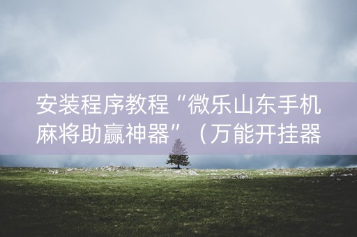 安装程序教程“微乐山东手机麻将助赢神器”（万能开挂器)