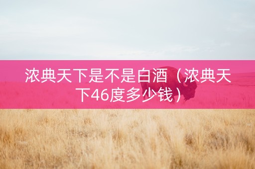 浓典天下是不是白酒（浓典天下46度多少钱）