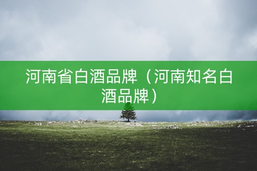 河南省白酒品牌（河南知名白酒品牌）