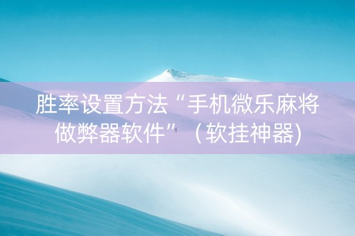 胜率设置方法“手机微乐麻将做弊器软件”（软挂神器)