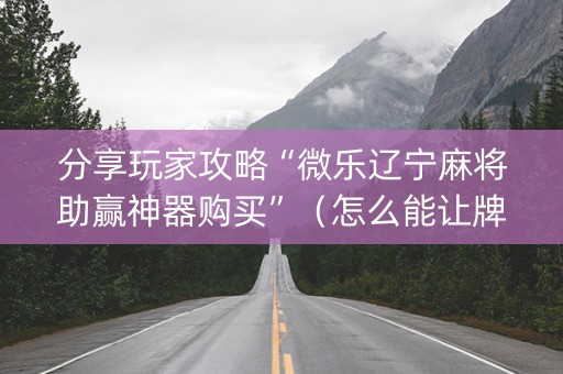 分享玩家攻略“微乐辽宁麻将助赢神器购买”（怎么能让牌好一点)