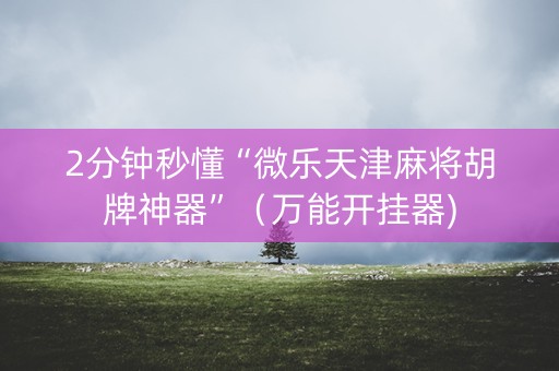 2分钟秒懂“微乐天津麻将胡牌神器”（万能开挂器)