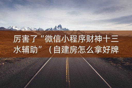 厉害了“微信小程序财神十三水辅助”（自建房怎么拿好牌)