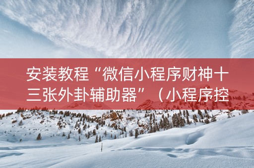 安装教程“微信小程序财神十三张外卦辅助器”（小程序控牌器)