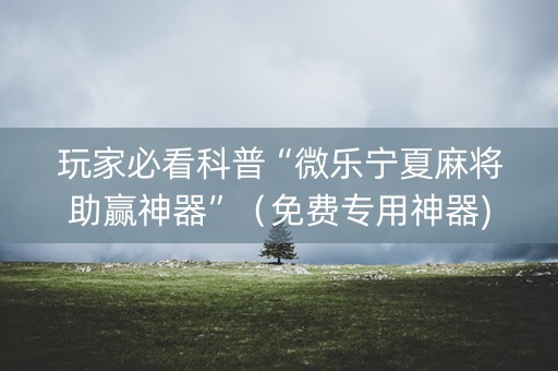 玩家必看科普“微乐宁夏麻将助赢神器”（免费专用神器)