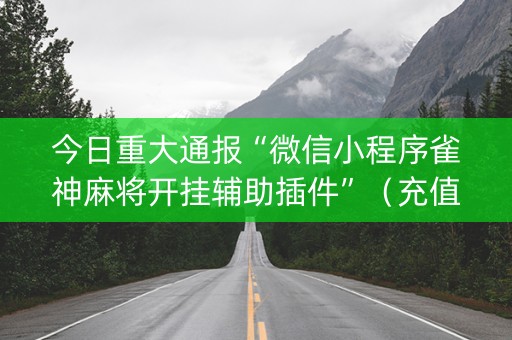 今日重大通报“微信小程序雀神麻将开挂辅助插件”（充值会提高胜率么)