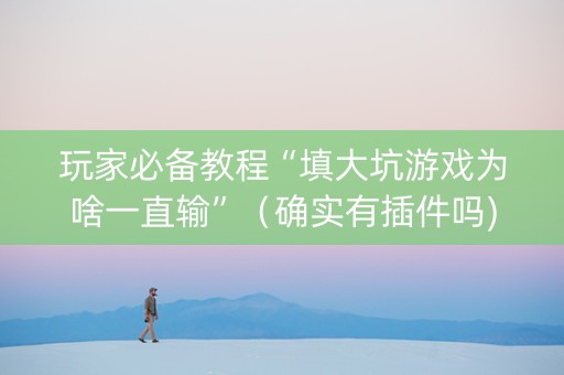 玩家必备教程“填大坑游戏为啥一直输”（确实有插件吗)