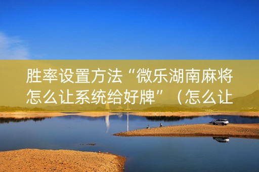 胜率设置方法“微乐湖南麻将怎么让系统给好牌”（怎么让系统给自己好牌)