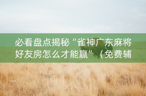 必看盘点揭秘“雀神广东麻将好友房怎么才能赢”（免费辅助)