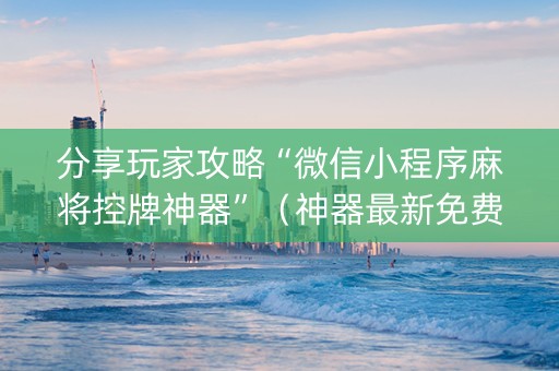 分享玩家攻略“微信小程序麻将控牌神器”（神器最新免费)