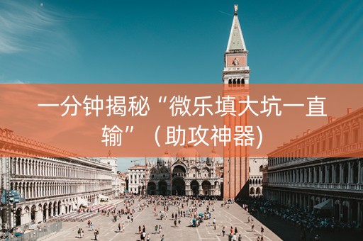 一分钟揭秘“微乐填大坑一直输”（助攻神器)