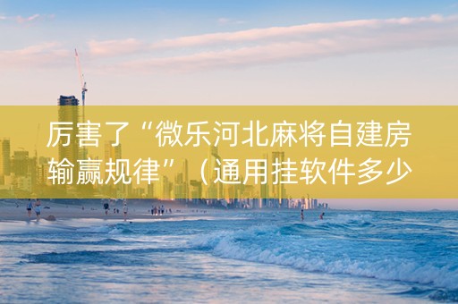 厉害了“微乐河北麻将自建房输赢规律”（通用挂软件多少钱)
