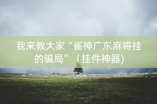 我来教大家“雀神广东麻将挂的骗局”（挂件神器)