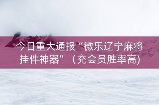今日重大通报“微乐辽宁麻将挂件神器”（充会员胜率高)