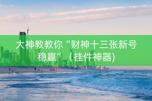 大神教教你“财神十三张新号稳赢”（挂件神器)