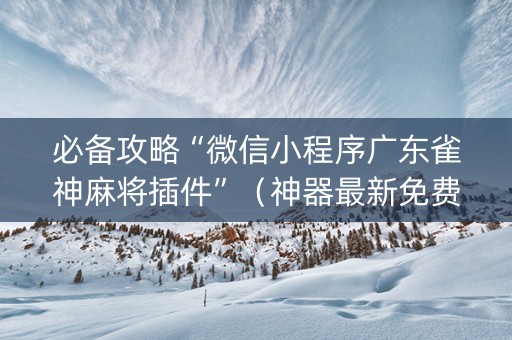 必备攻略“微信小程序广东雀神麻将插件”（神器最新免费)