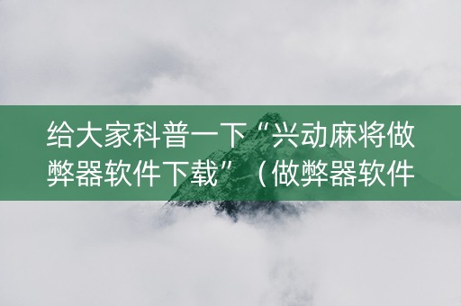 给大家科普一下“兴动麻将做弊器软件下载”（做弊器软件下载)