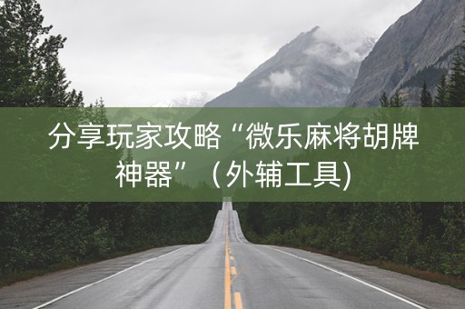 分享玩家攻略“微乐麻将胡牌神器”（外辅工具)