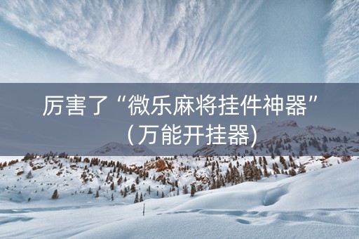 厉害了“微乐麻将挂件神器”（万能开挂器)