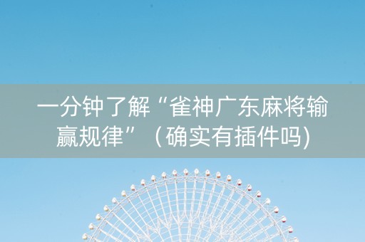 一分钟了解“雀神广东麻将输赢规律”（确实有插件吗)