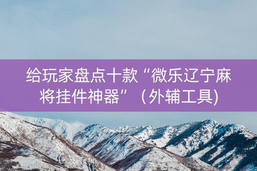 给玩家盘点十款“微乐辽宁麻将挂件神器”（外辅工具)