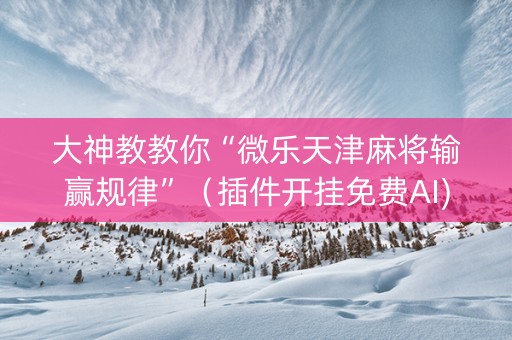 大神教教你“微乐天津麻将输赢规律”（插件开挂免费AI)