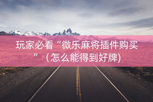 玩家必看“微乐麻将插件购买”（怎么能得到好牌)