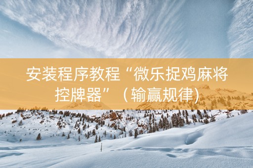 安装程序教程“微乐捉鸡麻将控牌器”（输赢规律)