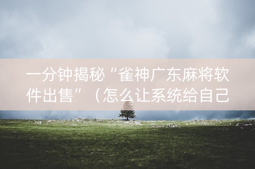 一分钟揭秘“雀神广东麻将软件出售”（怎么让系统给自己好牌)
