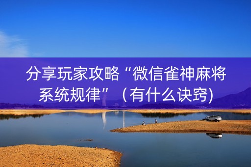分享玩家攻略“微信雀神麻将系统规律”（有什么诀窍)