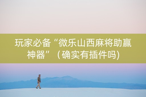 玩家必备“微乐山西麻将助赢神器”（确实有插件吗)
