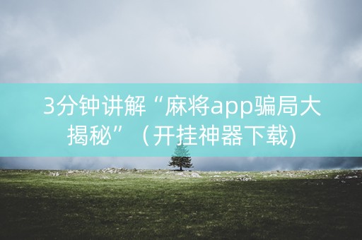 3分钟讲解“麻将app骗局大揭秘”（开挂神器下载)