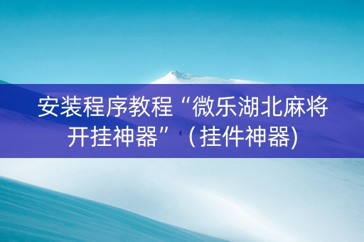 安装程序教程“微乐湖北麻将开挂神器”（挂件神器)