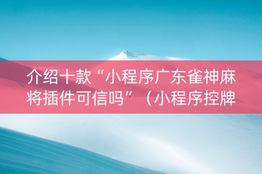 介绍十款“小程序广东雀神麻将插件可信吗”（小程序控牌器)