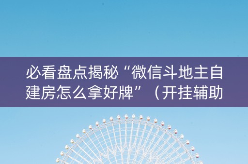 必看盘点揭秘“微信斗地主自建房怎么拿好牌”（开挂辅助器脚本)