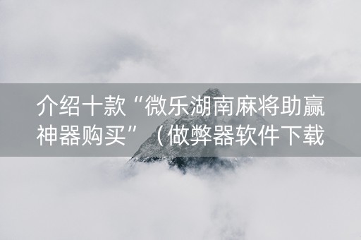 介绍十款“微乐湖南麻将助赢神器购买”（做弊器软件下载)