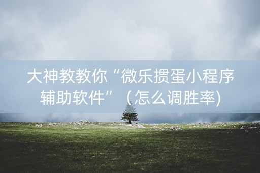 大神教教你“微乐掼蛋小程序辅助软件”（怎么调胜率)